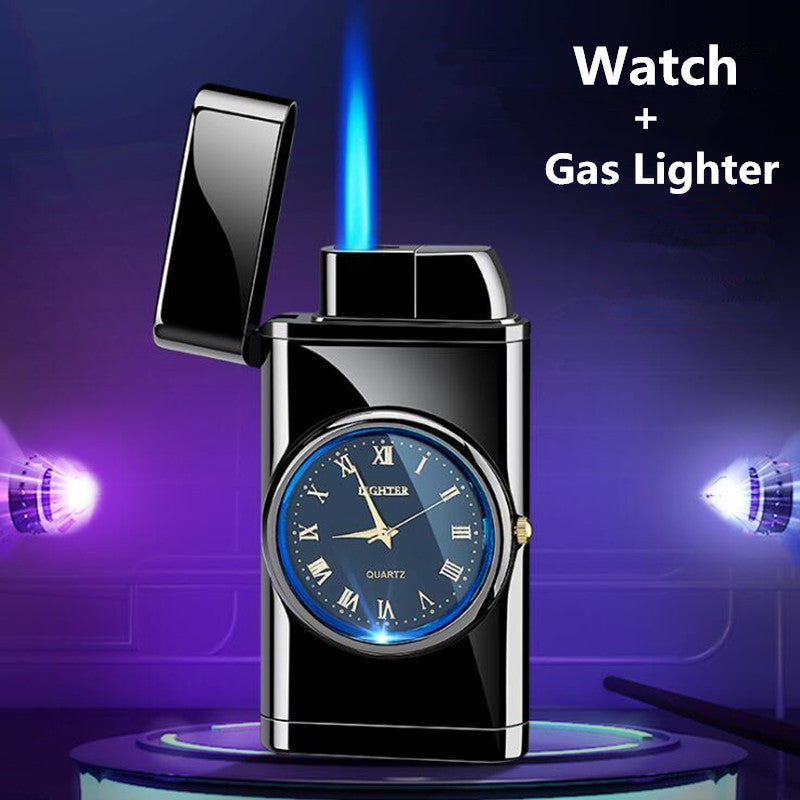 Personalized Creative Multifunctional Electronic Watch Cigarette Lighter-in-one Body Multi-purpose LED Flashing Lamp Gift Lighter